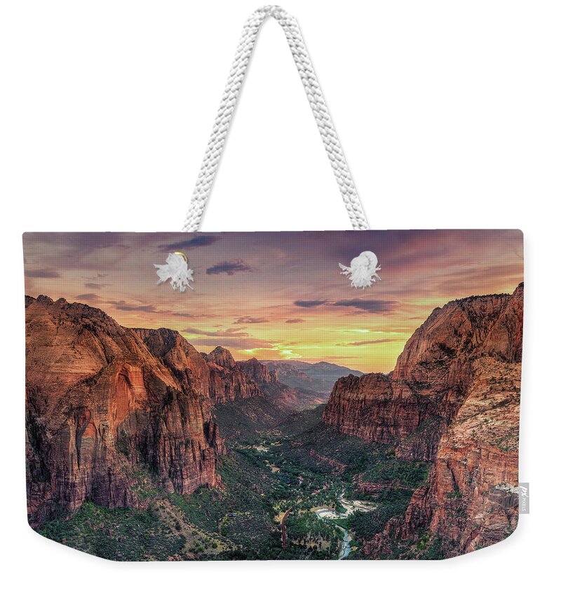 Scenics Weekender Tote Bag featuring the photograph Zion Canyon National Park by Michele Falzone