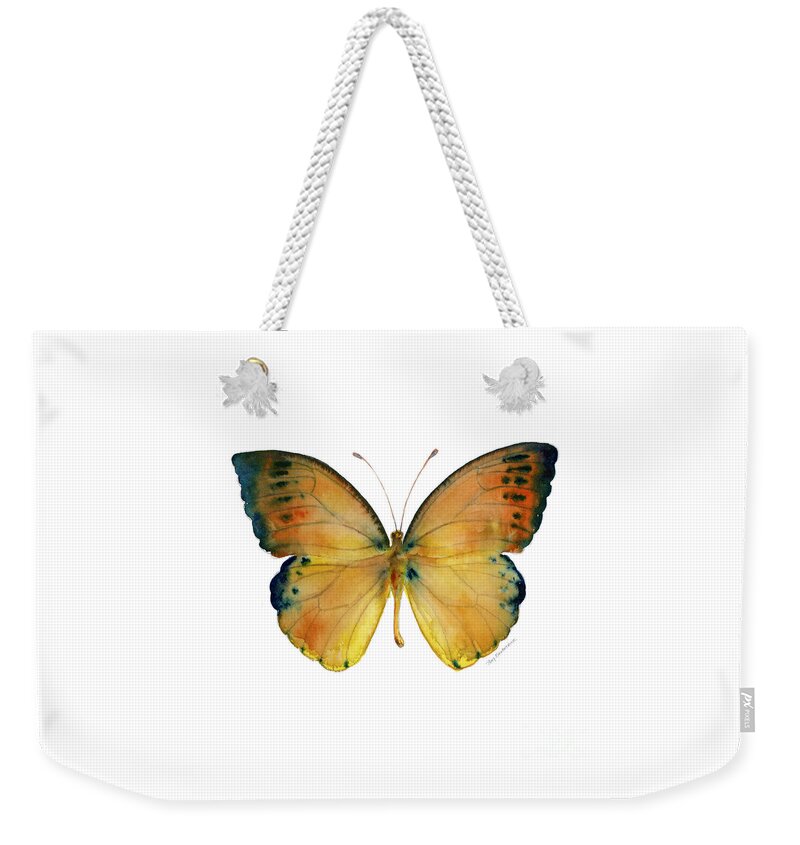 Leucippe Weekender Tote Bag featuring the painting 53 Leucippe Detanii Butterfly by Amy Kirkpatrick