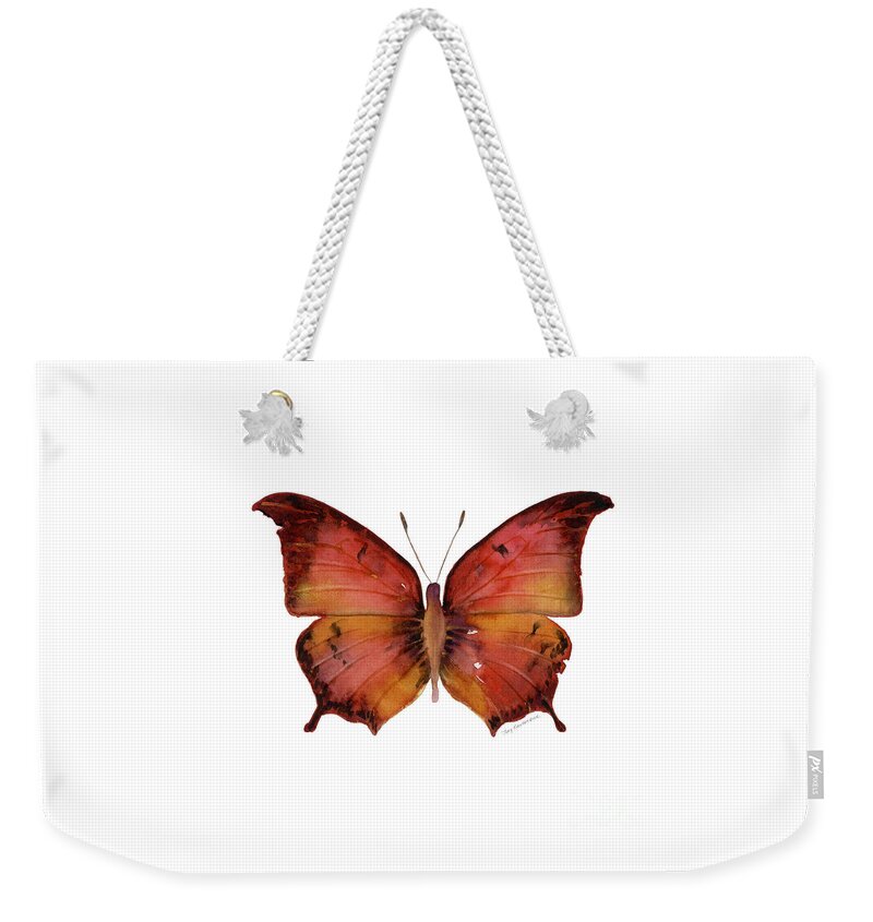 Andria Weekender Tote Bag featuring the painting 58 Andria Butterfly by Amy Kirkpatrick