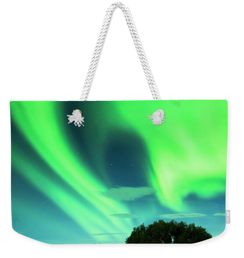 Constellation Weekender Tote Bag featuring the photograph Aurora Borealis On Iceland #6 by Subtik