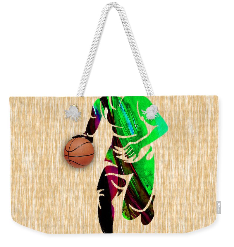 Basketball Weekender Tote Bag featuring the mixed media Basketball #6 by Marvin Blaine