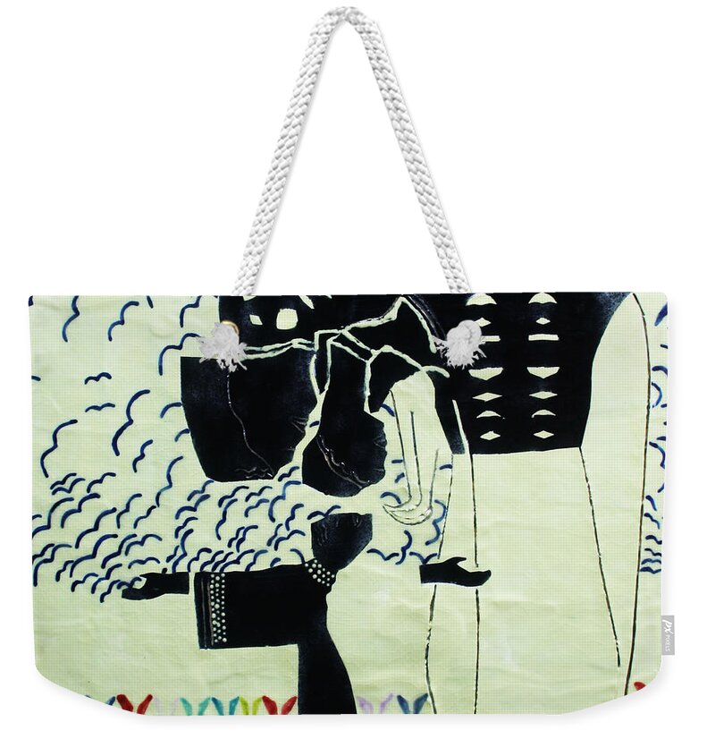 Jesus Weekender Tote Bag featuring the ceramic art The Holy Family #6 by Gloria Ssali