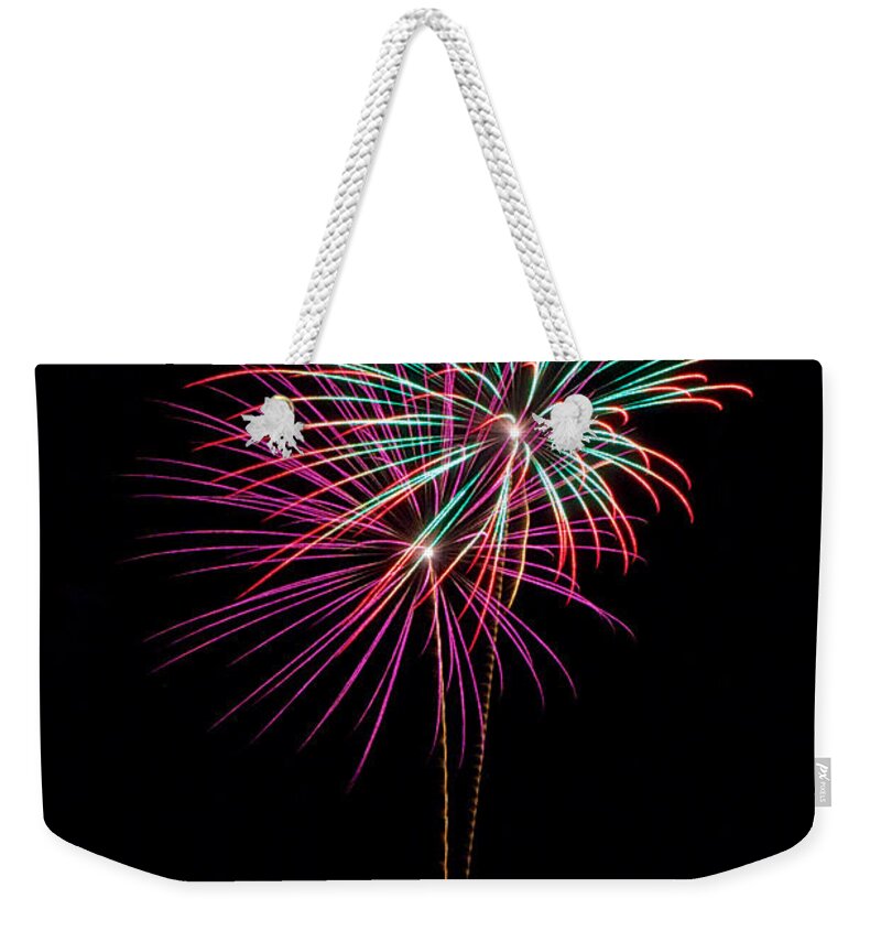 Fireworks Weekender Tote Bag featuring the photograph RVR Fireworks 2013 #60 by Mark Dodd