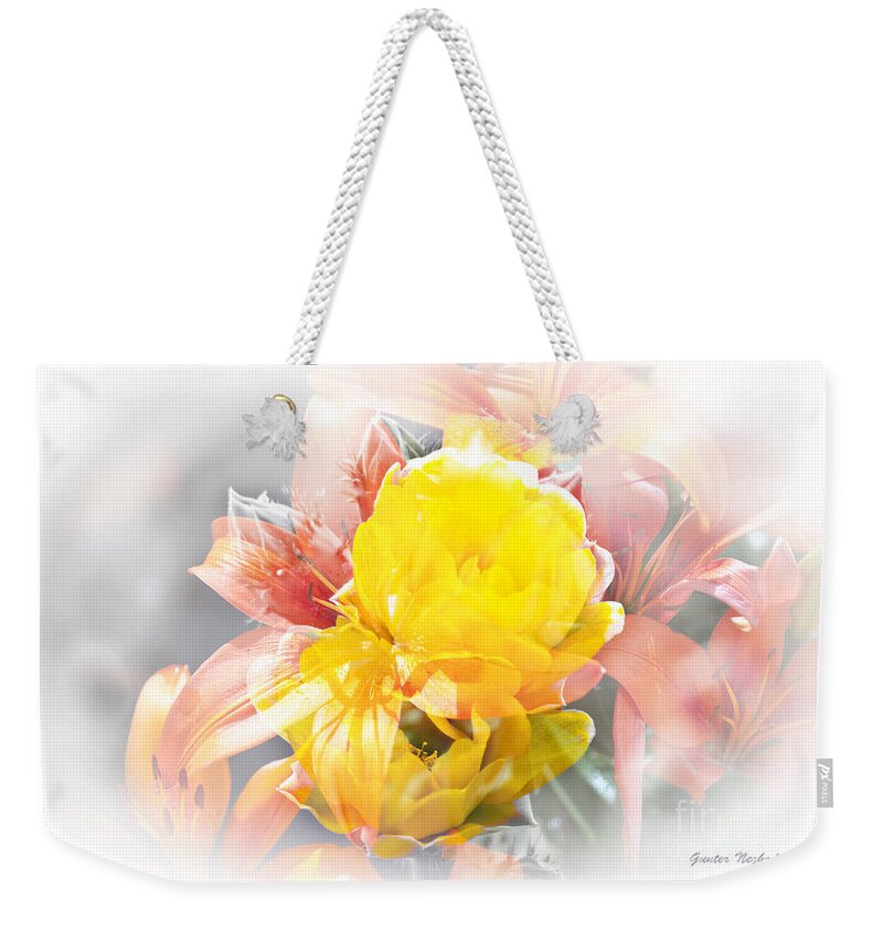 Flower Weekender Tote Bag featuring the photograph Flower Burst #7 by Gunter Nezhoda