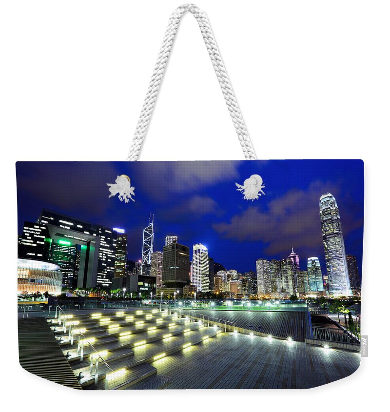 Chinese Culture Weekender Tote Bag featuring the photograph Hong Kong At Night #7 by Ngkaki