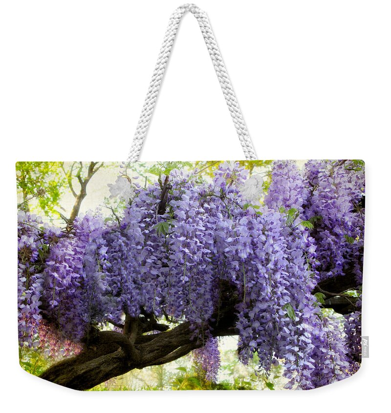 Wisteria Weekender Tote Bag featuring the photograph Wisteria  #7 by Jessica Jenney