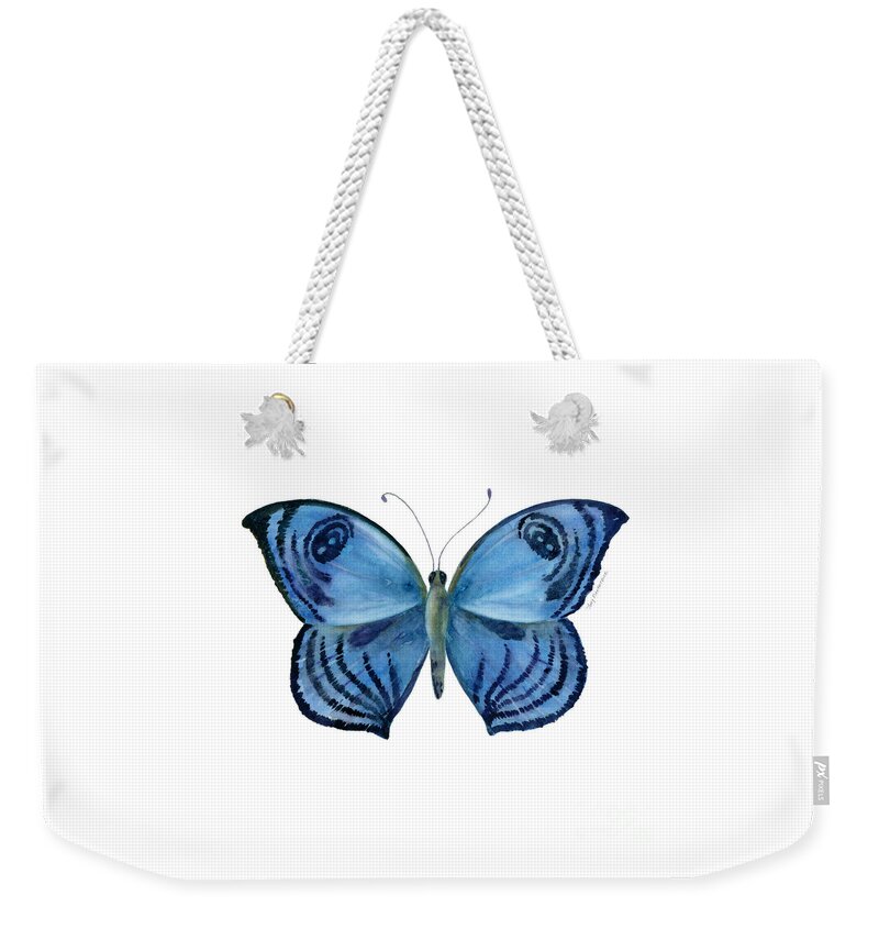 India Weekender Tote Bag featuring the painting 75 Capanea Butterfly by Amy Kirkpatrick