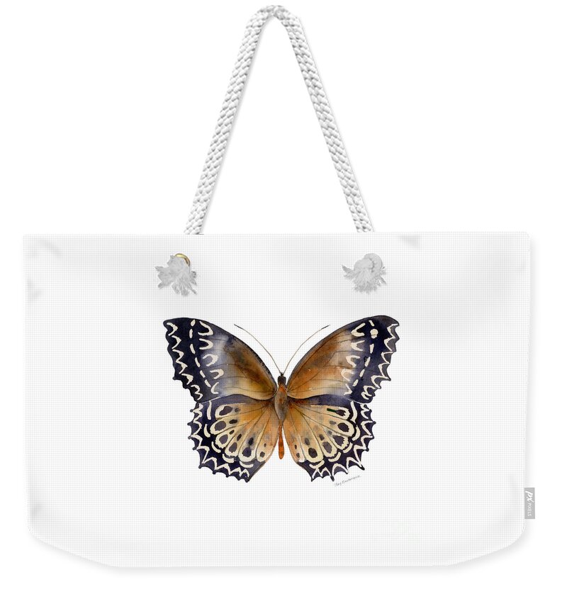 Cethosia Weekender Tote Bag featuring the painting 77 Cethosia Butterfly by Amy Kirkpatrick