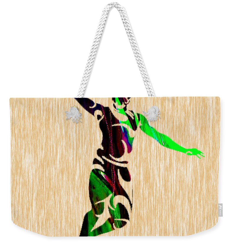 Basketball Weekender Tote Bag featuring the mixed media Basketball #8 by Marvin Blaine
