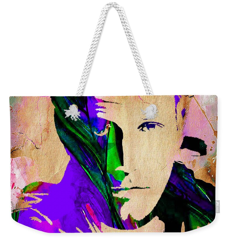Ben Affleck Weekender Tote Bag featuring the mixed media Ben Affleck Collection #8 by Marvin Blaine