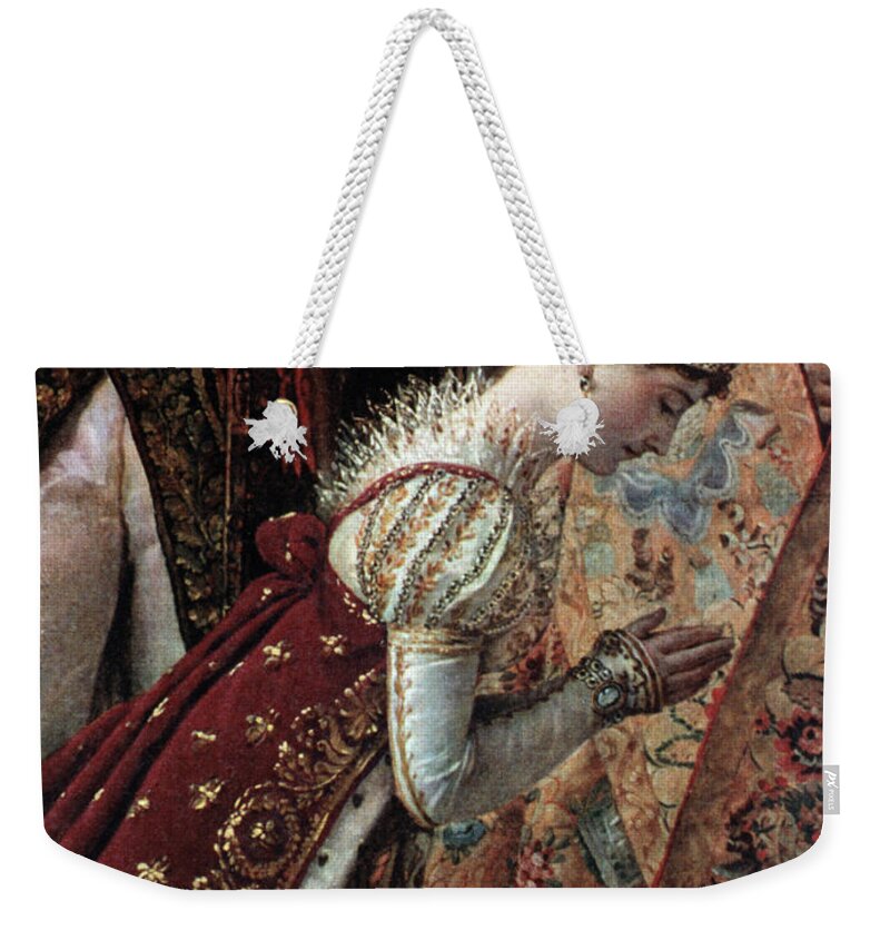 1804 Weekender Tote Bag featuring the painting Napoleon Bonaparte 1769-1821 by Jacques Louis David