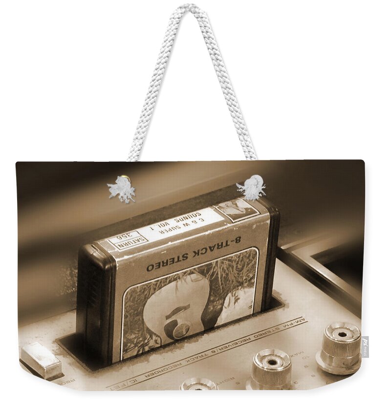 8-track Tape Player Weekender Tote Bag featuring the photograph 8-Track Tape Player by Mike McGlothlen