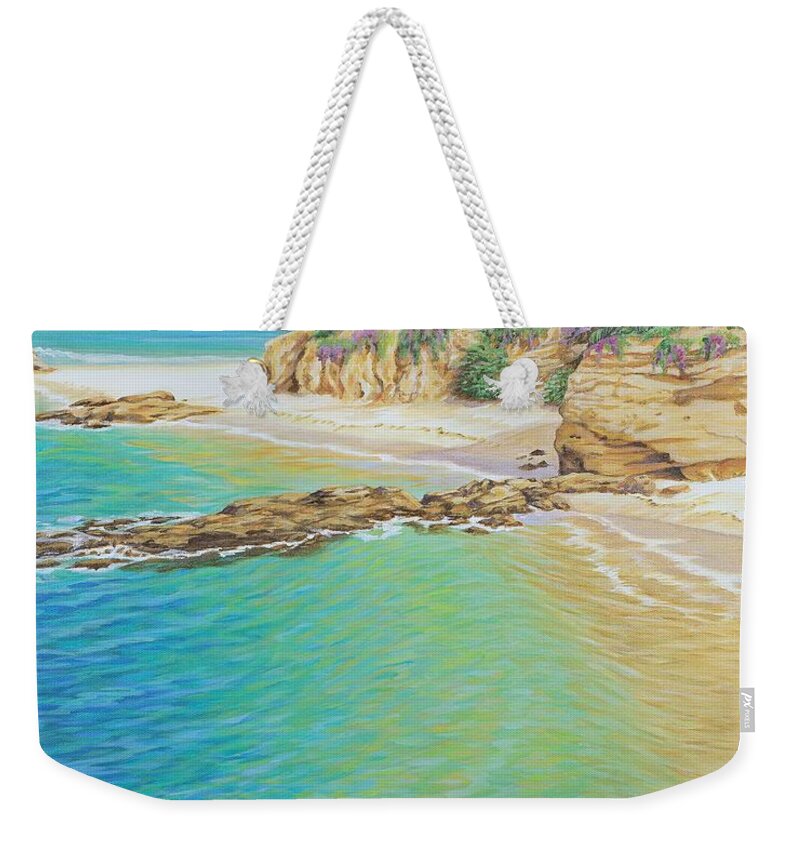 Beach Weekender Tote Bag featuring the painting Treasure Island Beach #9 by Jane Girardot