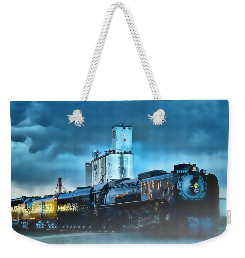 844 Weekender Tote Bag featuring the photograph 844 Night Train by Sylvia Thornton