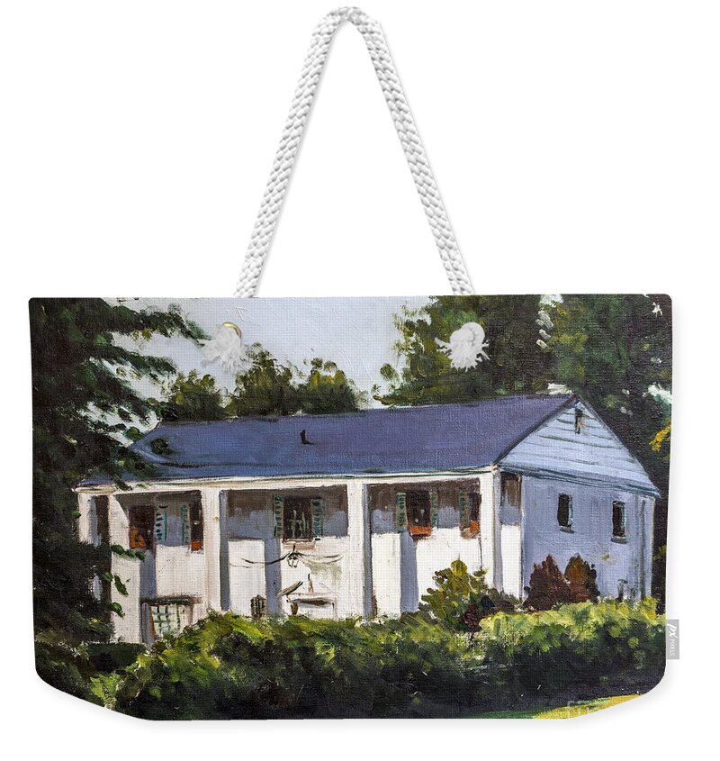 Usa Weekender Tote Bag featuring the painting 8907 Transue Drive Bethesda Maryland Circa 1979 by Pablo Avanzini