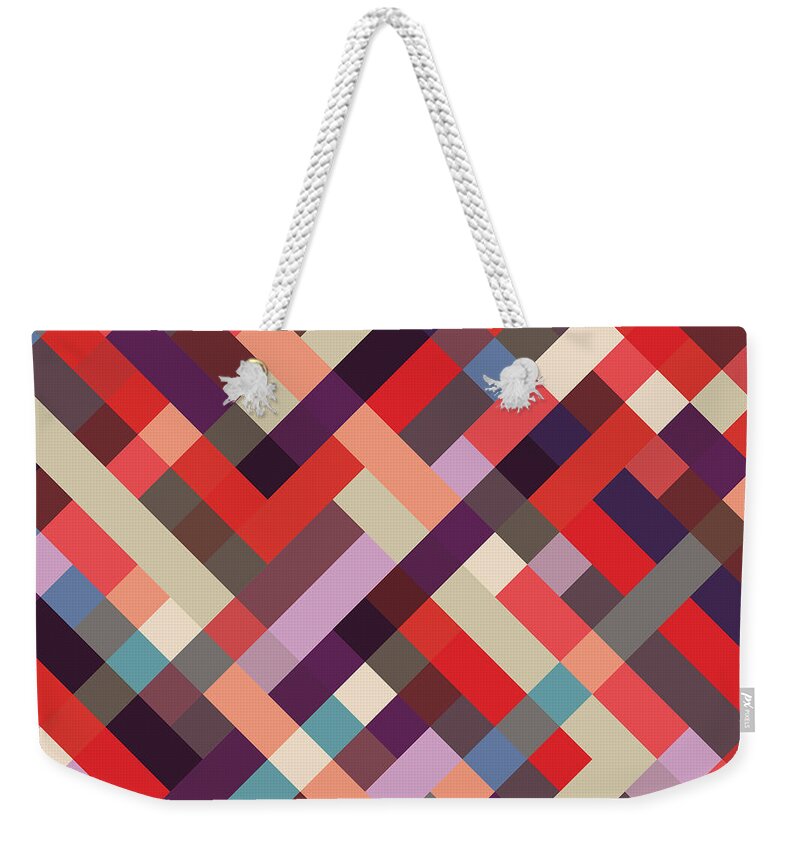 Abstract Weekender Tote Bag featuring the digital art Geometric #9 by Mike Taylor