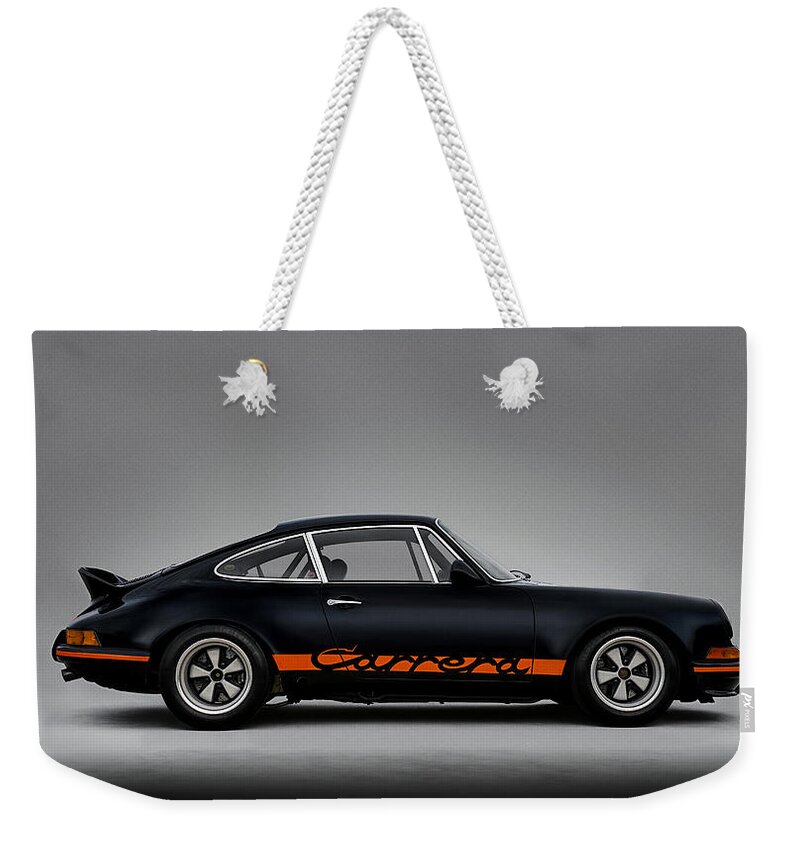 Porsche Weekender Tote Bag featuring the digital art 911 Carrera RSR by Douglas Pittman