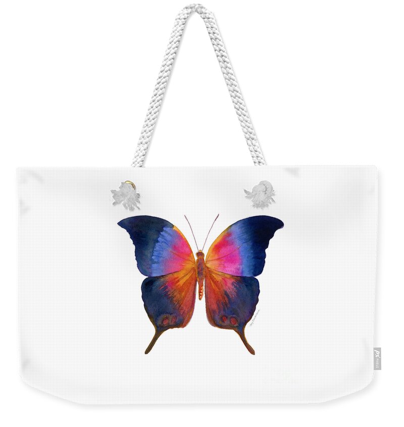 Brushfoot Butterfly Weekender Tote Bag featuring the painting 96 Brushfoot Butterfly by Amy Kirkpatrick