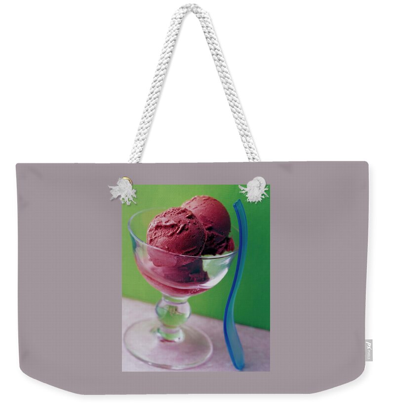 A Berry Sorbet In A Glass Cup Weekender Tote Bag