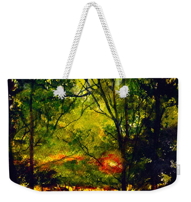 Mississippi Weekender Tote Bag featuring the painting A Better Place to Be by Frank SantAgata
