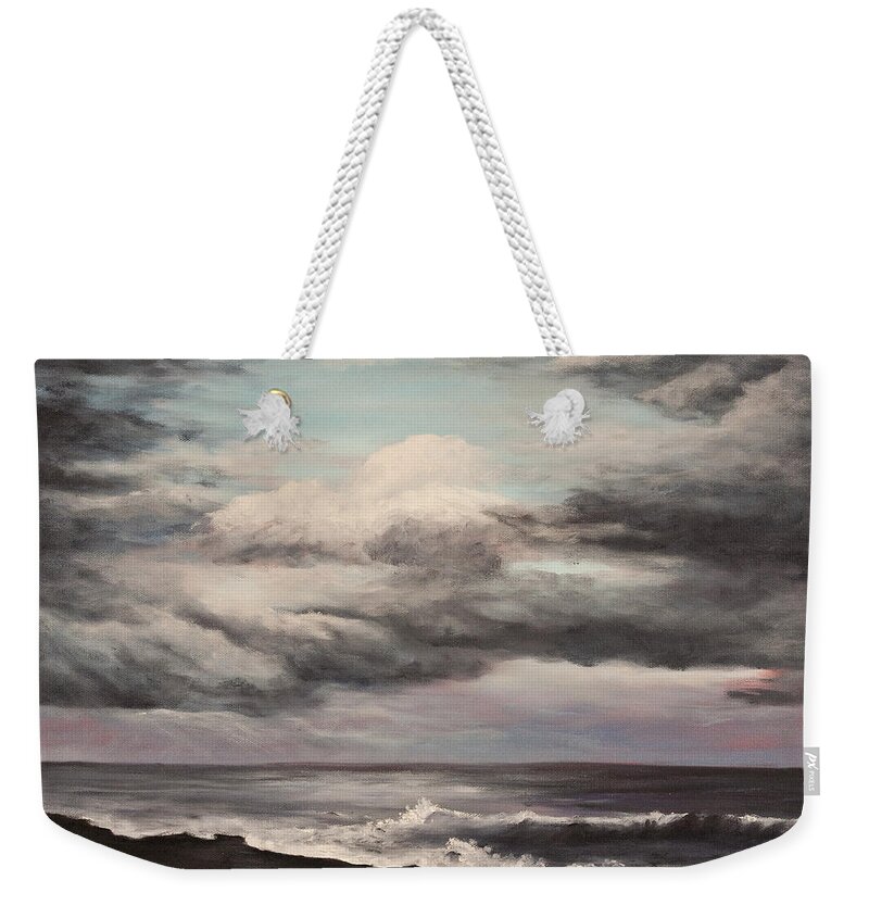 Hawaii Weekender Tote Bag featuring the painting Breaking Storm by Darice Machel McGuire