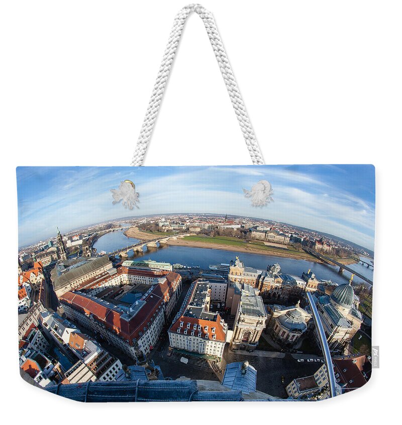 Dresden Weekender Tote Bag featuring the photograph A City Curved - Dresden by Shirley Radabaugh