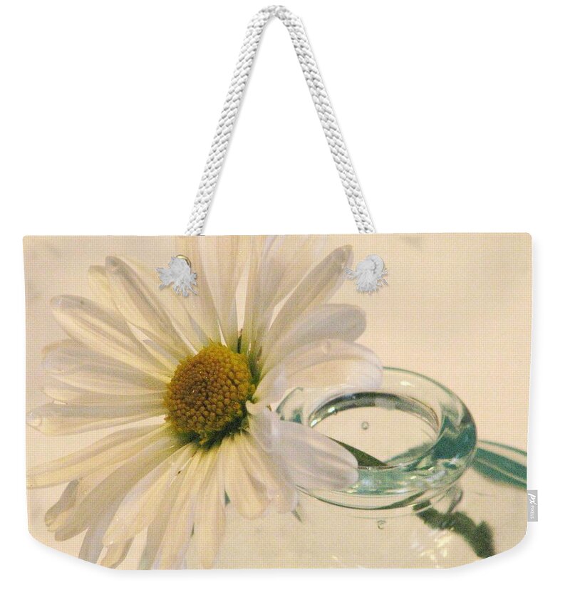 Daisies Weekender Tote Bag featuring the photograph A Daisy A Day by Angela Davies