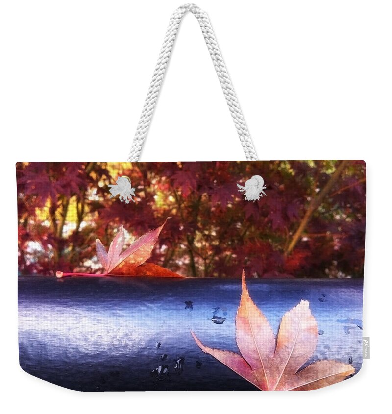 Autumn Weekender Tote Bag featuring the photograph A Fond Farewell by Donna Blackhall