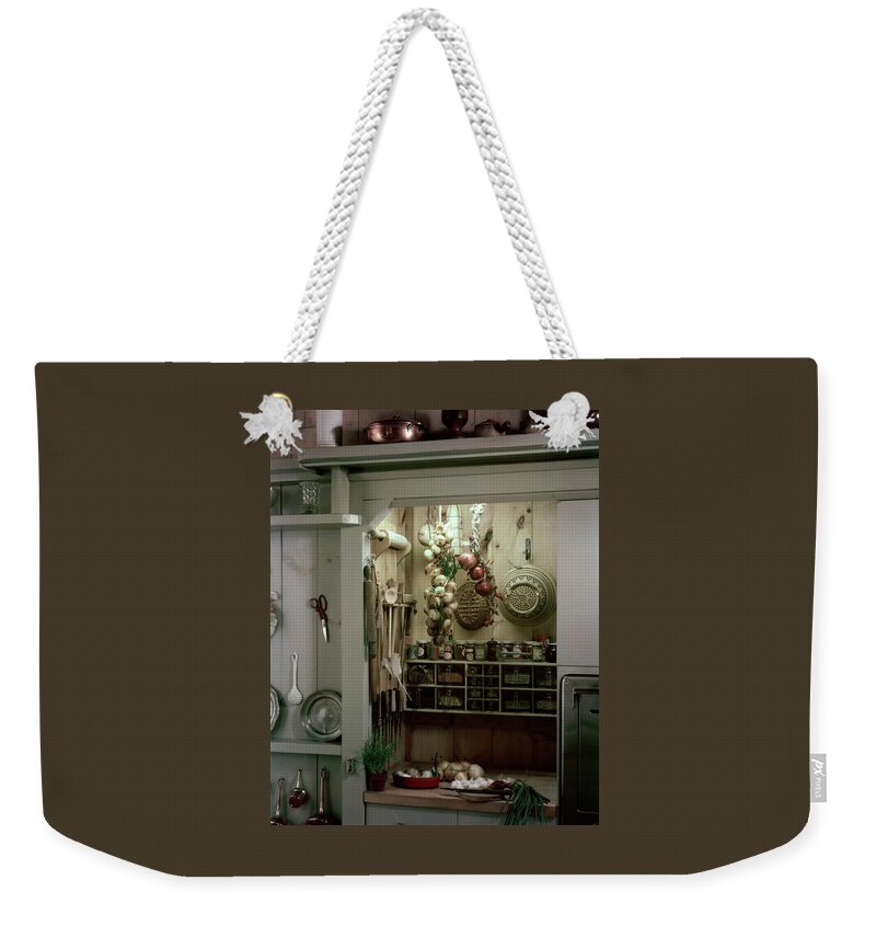 A Full Spice Rack In A Kitchen Weekender Tote Bag