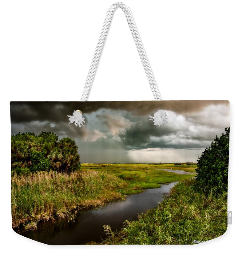 Christopher Holmes Photography Weekender Tote Bag featuring the photograph A Glow On The Marsh by Christopher Holmes