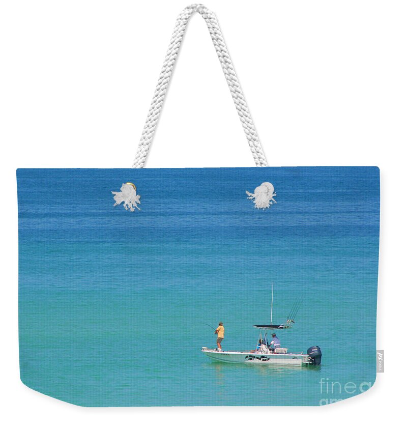 Boat Weekender Tote Bag featuring the photograph A Great Way To Spend A Day by Mariarosa Rockefeller