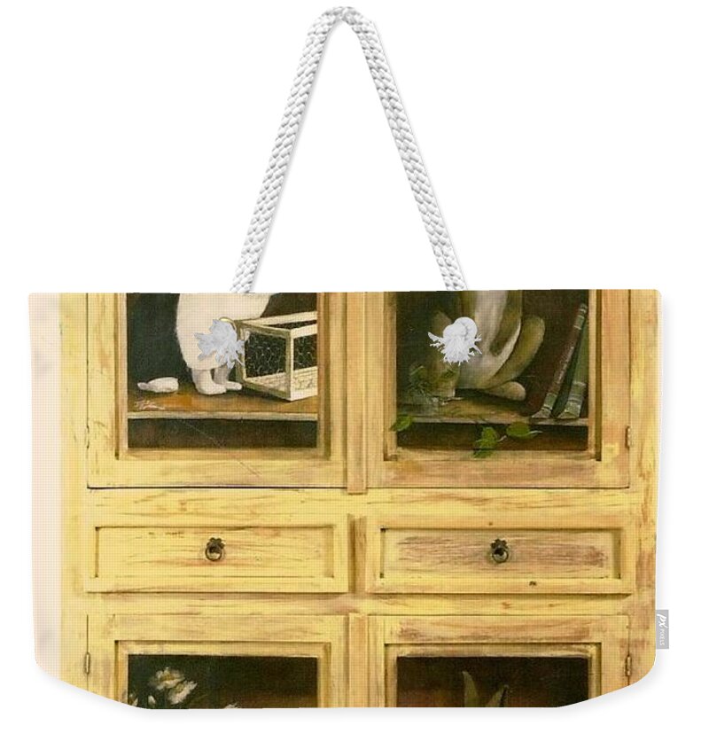 Diane Strain Weekender Tote Bag featuring the painting A Home for my Rabbits by Diane Strain