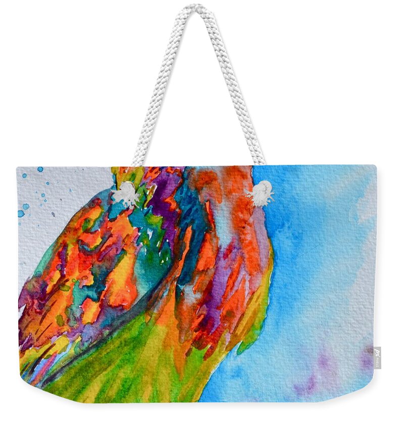 Owl Weekender Tote Bag featuring the painting A Hootiful Moment In Time by Beverley Harper Tinsley
