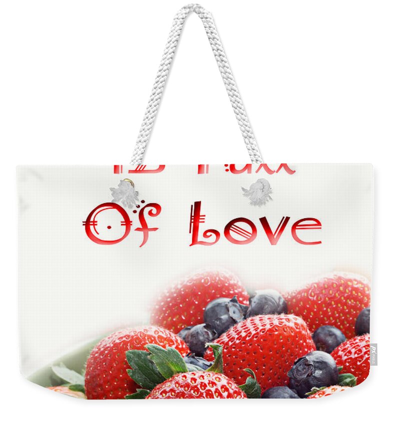 Strawberries Weekender Tote Bag featuring the digital art A Kitchen Is Full Of Love 9 by Andee Design