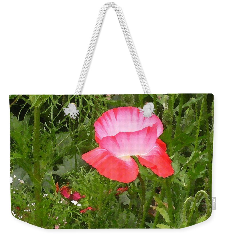 Flower Weekender Tote Bag featuring the photograph A Little Pop by Kathy Bassett