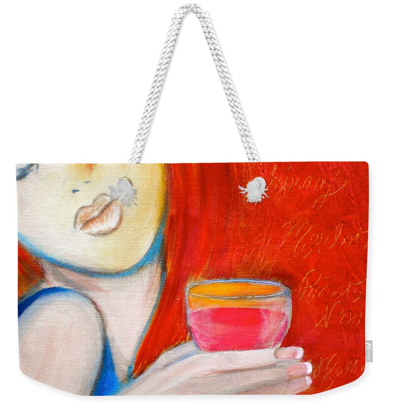 Lady Weekender Tote Bag featuring the painting A Little Tart by Debi Starr