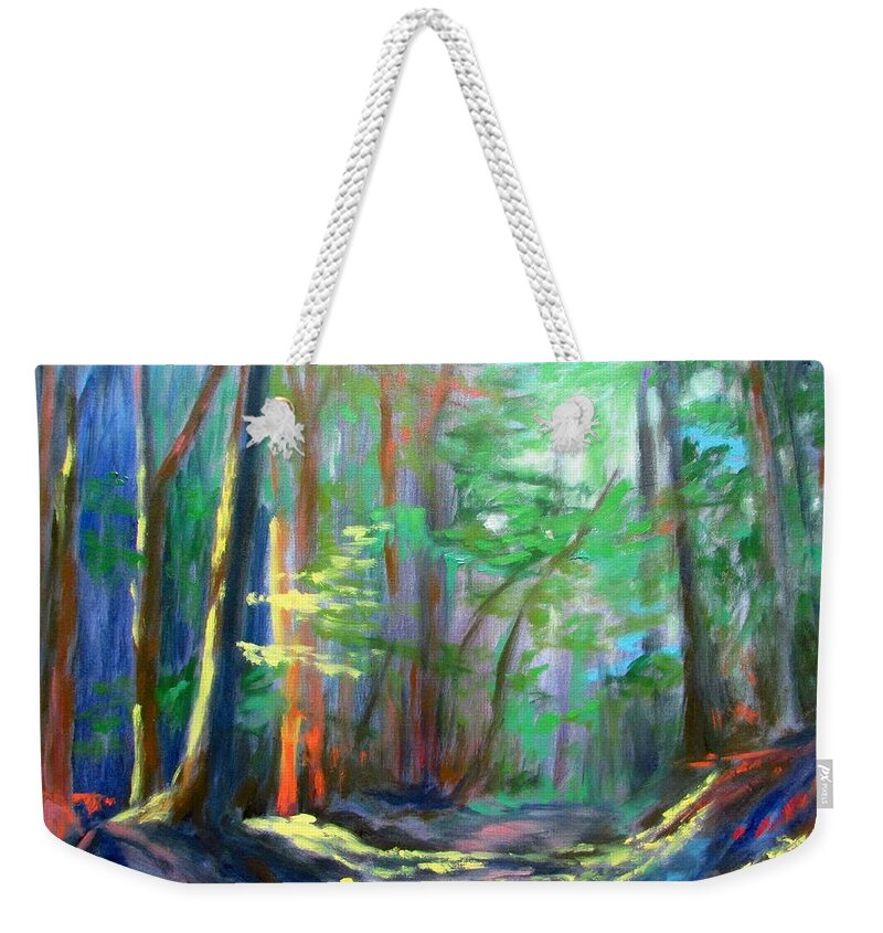 Country Road Weekender Tote Bag featuring the painting A Moment in Time by Bonnie Mason