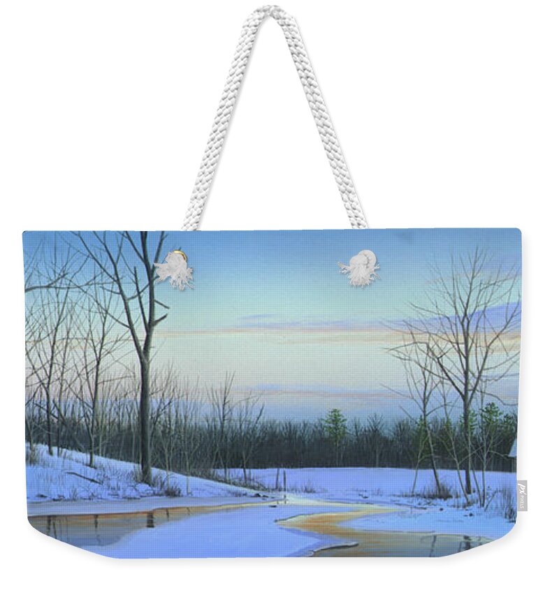Landscape Weekender Tote Bag featuring the painting A New Dawn by Mike Brown