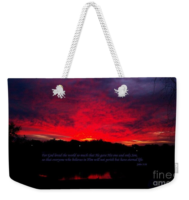 John #:16 Weekender Tote Bag featuring the photograph A New Day by Robert ONeil