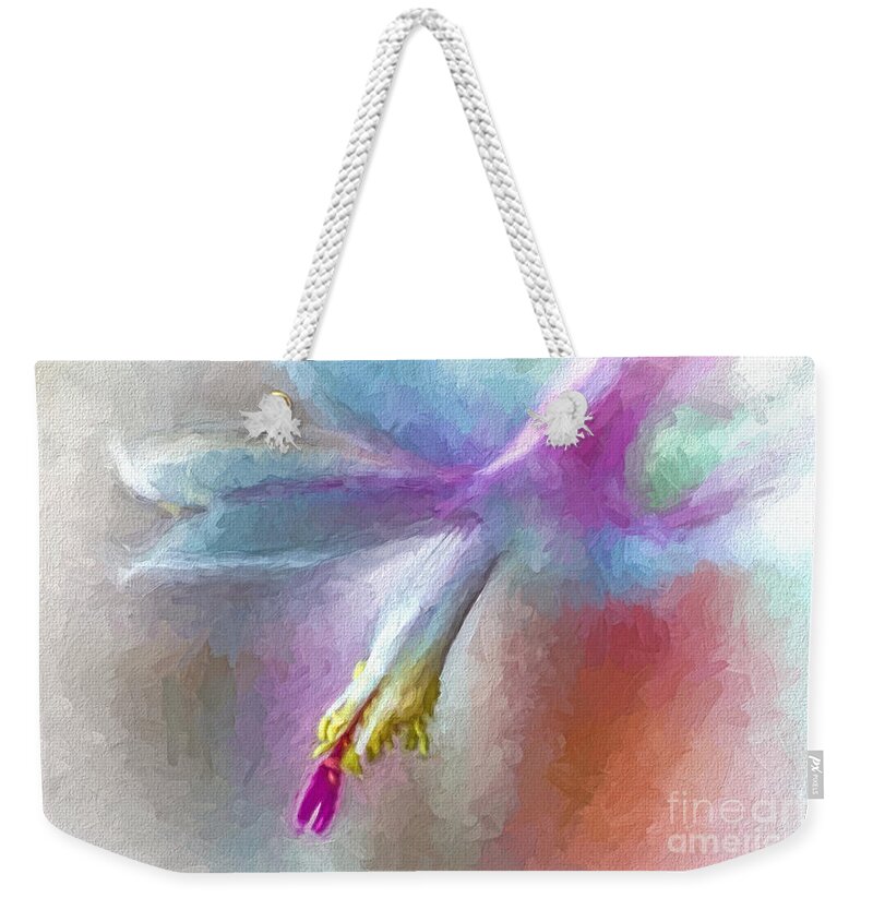 Canvas Prints Weekender Tote Bag featuring the photograph A Painted Christmas Cactus by Dave Bosse