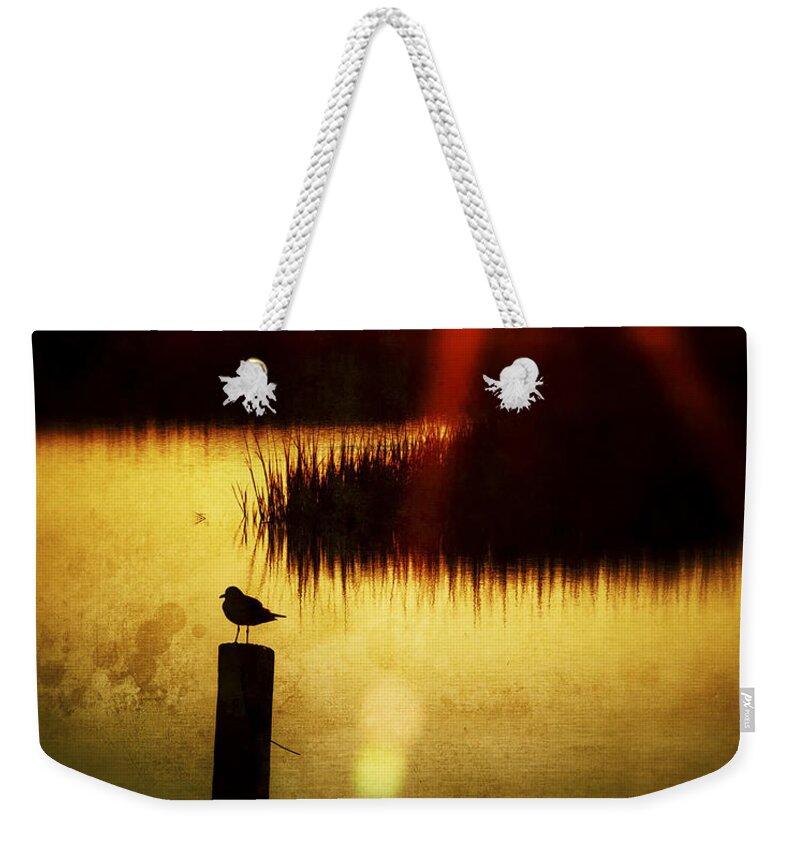 Blue Weekender Tote Bag featuring the photograph A Ray Of Hope Sunrise Sunset Image Art by Jo Ann Tomaselli