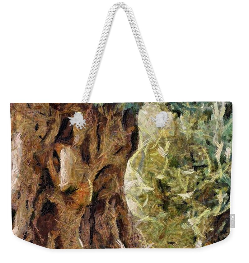 Olive Tree Weekender Tote Bag featuring the painting A really old olive tree by Dragica Micki Fortuna