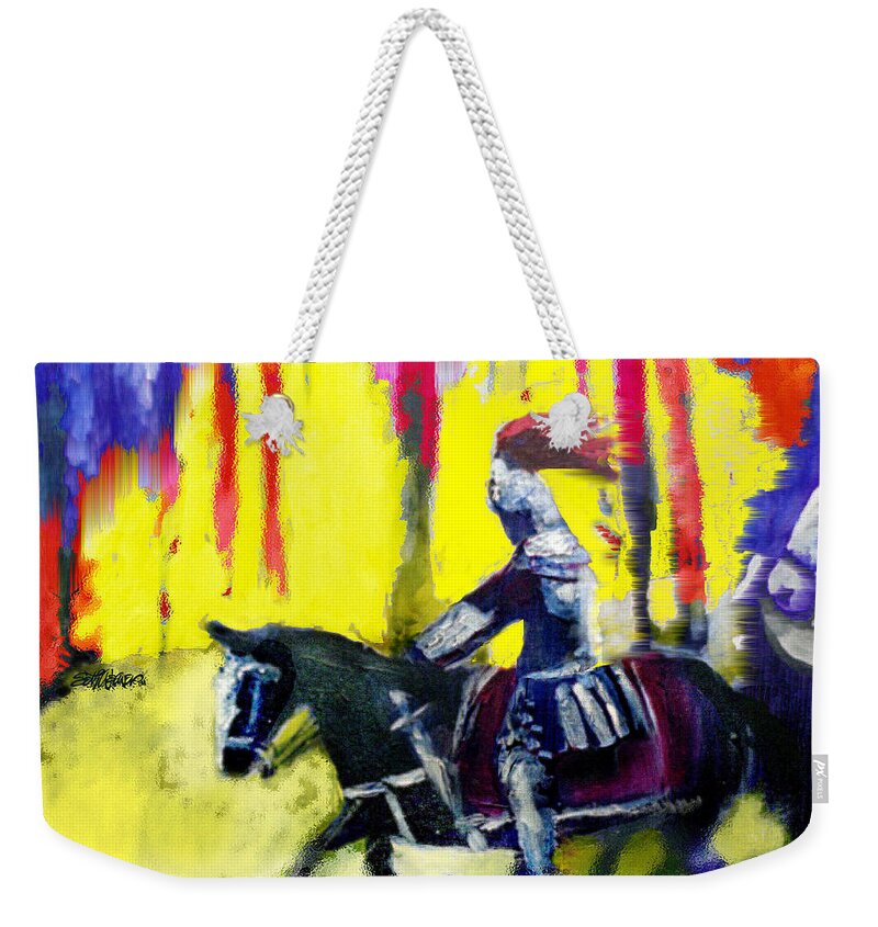 Gladiator Weekender Tote Bag featuring the painting A Ride Through Fire by Seth Weaver