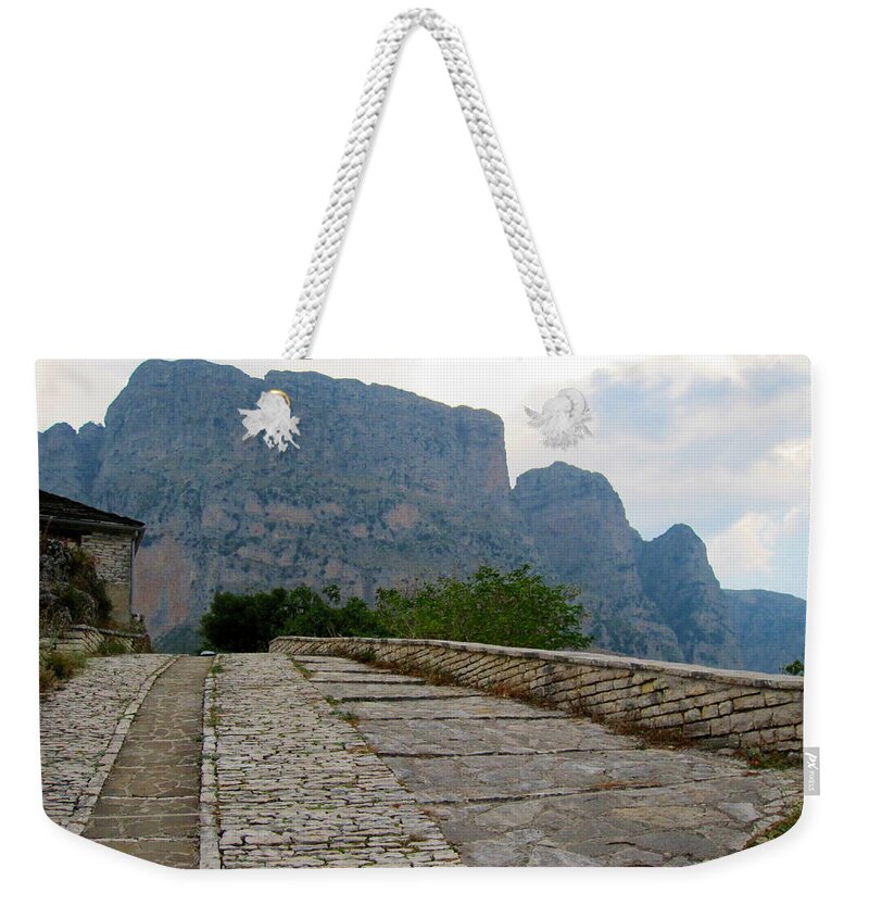 Alexandros Daskalakis Weekender Tote Bag featuring the photograph A Road to the Mountains by Alexandros Daskalakis