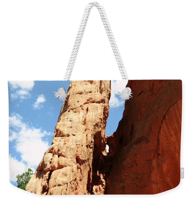 Art Weekender Tote Bag featuring the photograph A Rock And A Hard Place by Paulette B Wright