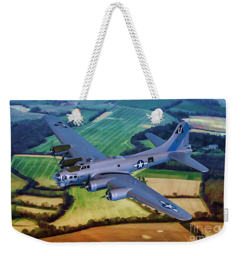 Boeing B-17g Flying Fortress Weekender Tote Bag featuring the digital art A Sentimental Journey by Tommy Anderson