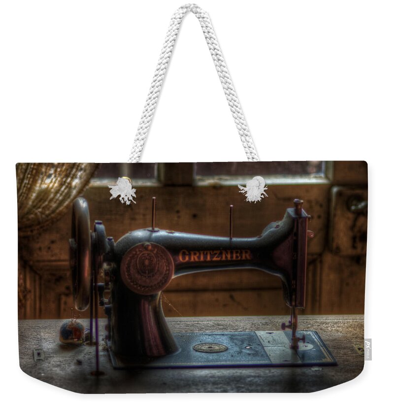 Spooky Weekender Tote Bag featuring the digital art A stich in time by Nathan Wright