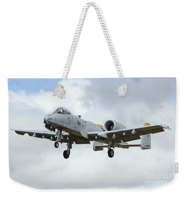 A10 Weekender Tote Bag featuring the digital art A10 Thunderbolt II by Airpower Art