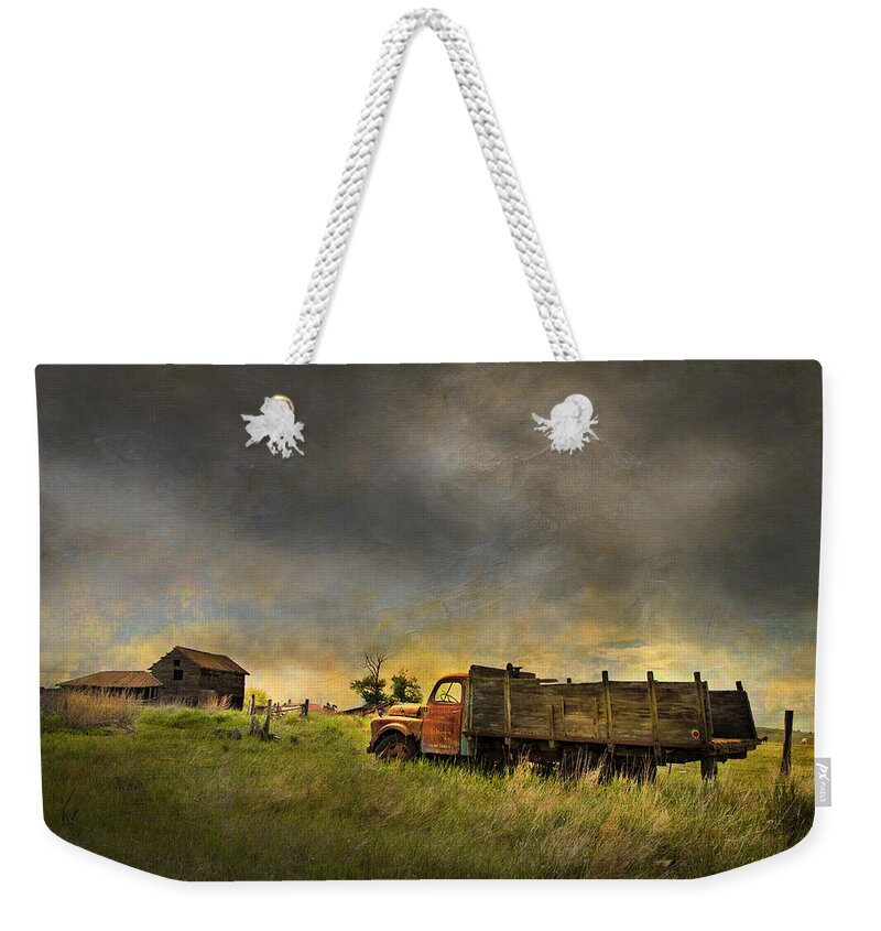 Dodge Weekender Tote Bag featuring the photograph Abandoned Farm Truck by Theresa Tahara