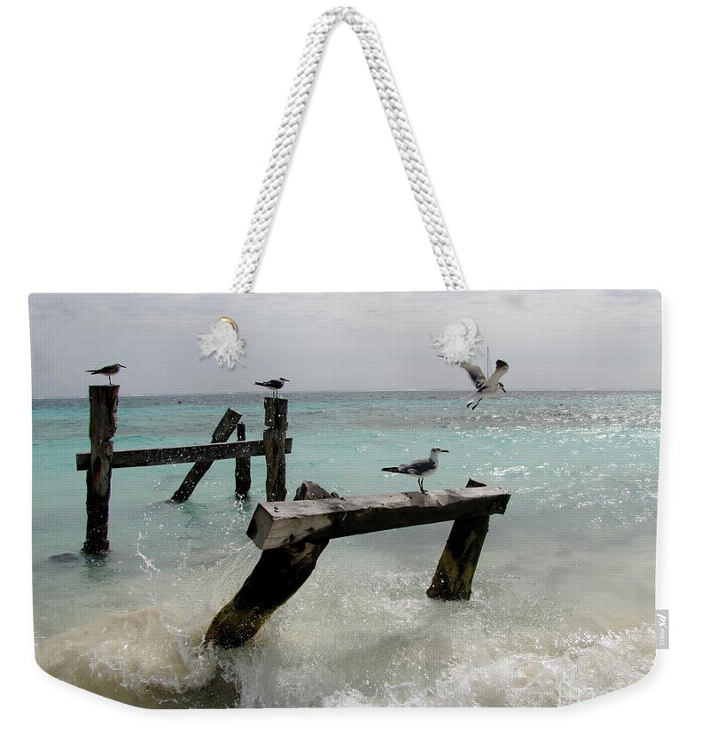 Photography Weekender Tote Bag featuring the photograph Abandoned pier by Sean Griffin